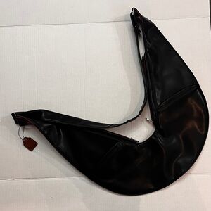 NWOT Sash Black and Brown Reversible Vegan Leather Bag